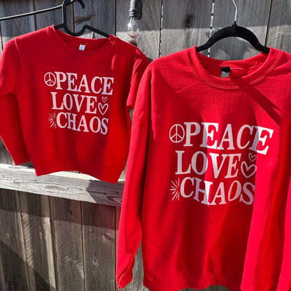 Peace Love Chaos - Kids Crewnecks ❤️