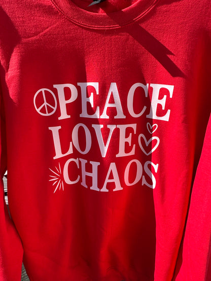 Peace Love Chaos - Adult Crewnecks