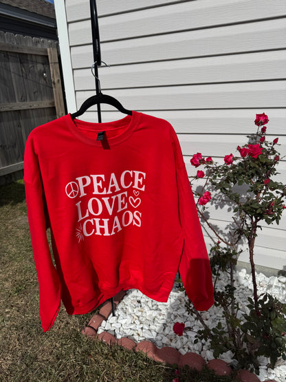 Peace Love Chaos - Adult Crewnecks